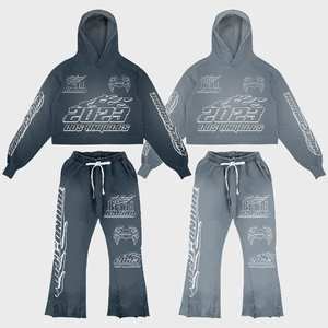 Survêtement personnalisé de qualité supérieure pour la mode Les deux manches strass épais et sur pantalon strass fonctionnent avec un survêtement effet noir - Product Image 4