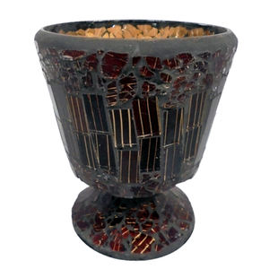 Pot de bougie givré de sable votif de lumière en verre de qualité supérieure pour la décoration de maison et de table faite à la main en vrac - Product Image 3