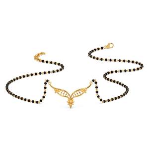 Colgante de oro de 18 quilates con diseño minimalista Bliss Mangal Sutra elegante collar étnico cadenas mujeres todos los días mariposa de acero inoxidable - Product Image 5