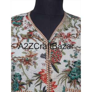 Chaqueta Corta Acolchada Reversible para Mujer, Ecológica, 100% Algodón Orgánico, Tejida, Transpirable, de Secado Rápido, para Todas las Temporadas - Product Image 3