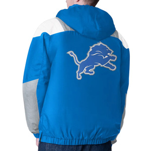 Top Embroidered Half-Zip Pullover Jacket Winter Baggy Style Football Windbreaker Jacket with Appliques OEM Service for USA Teams - Product Image 6