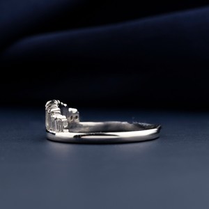 À la mode 14k or diplôme diamant nidification 1.20ct baguette coupe laboratoire cultivé diamant mariée mariage fiançailles diadème bague en diamant - Product Image 3