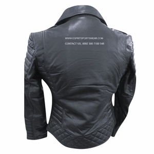 High Street 100% Chaqueta de cuero genuino Slim Fit Transpirable Viscos Sherpa Forro Cierre de cremallera Cuello vuelto Chaqueta de invierno - Product Image 3