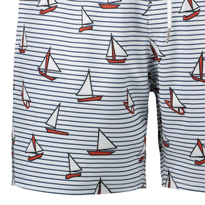 Pantalones cortos de baño con estampado de velero náutico con tejido de secado rápido y cintura elástica, perfectos para la playa, la piscina y las aventuras de verano - Product Image 4