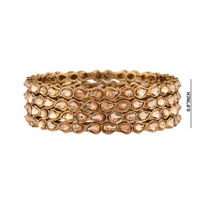 Estilo indio Bollywood tradicional Kundan cristal indio brazalete pulsera conjunto joyería para mujeres niñas (4 piezas) - Product Image 4