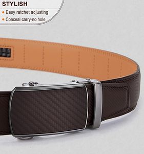 Cinturones de cuero nuevos y elegantes de alta calidad, hebilla de trinquete, cinturones de vestir personalizados OEM para hombres, al por mayor calidad genuina, logotipo personalizado - Product Image 2