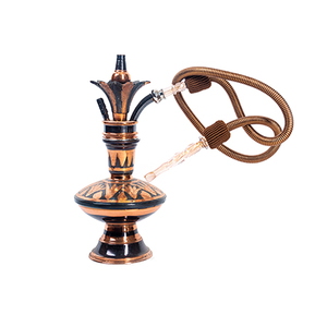 High Quality Farida Shisha Set Unique Mini Solid Brass Table Tops Smoking <b>Pipe</b> Luxury Lacquer Finish New Design Pharaonic Flower - Product Image 1