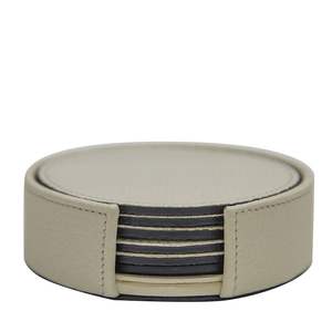 Desktop Decor Hand Made Flower Embossed 100% Real Leather Around Various Cups <b>Coasters</b> Set of 6 Soft Leather <b>Drink</b> <b>Coaster</b> Round - Product Image 1