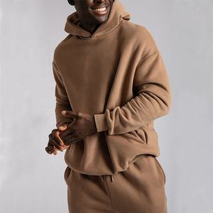 Sudadera con capucha de gran tamaño para hombre de algodón 100%, sudaderas básicas con estampado personalizado con bolsillo de canguro en relieve Puff Technics de longitud larga - Product Image 6