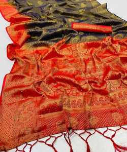 ผ้าส่าหรีผ้าตาข่ายสำหรับงานเจ้าสาวชุดปาร์ตี้แฟนซี - Product Image 5