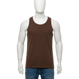 <b>Mens</b> Tank <b>Tops</b> Discharge Printed Embroidered Cotton Blend Breathable Sleeveless Casual Gym Wear - Product Image 1