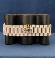 Nouvelles Montres Tendance de Luxe Faits Main en Acier Inoxydable ETA Entièrement Serties de Moissanite VVS, Mouvement Automatique, Cadran en Verre, Analogique, Style Hip