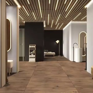 Carreaux de mur de sol en brique réfractaire en porcelaine blanche aspect bois de terre 600x1200mm Surface brillante Design moderne pour salle de bain extérieure - Product Image 1