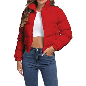 Veste d'hiver tendance haut de gamme pour femmes, polyvalente et chaude, avec un tissu en toile de couleur unie brillante, style doudoune, veste d'extérieur 2026 - Product Image 1