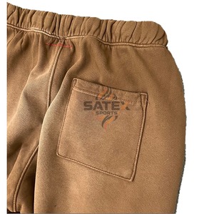 Joggers décontractés légers pour hommes, personnalisés, effet délavé, brodés, doublure polaire, fermeture à cordon, haute qualité, marque privée - Product Image 6