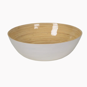 Bol à salade en bambou tressé laqué couleur pastel, écologique, style bohème, tendance, vente en gros, ustensiles de cuisine - Product Image 6