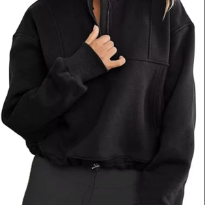 Sudaderas de manga larga con media cremallera para mujer, Jersey informal de gran tamaño, Tops, trajes de moda de otoño, ropa Y2k 2025 - Product Image 5