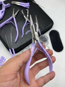 Alicates para extensiones de cabello Púrpura Sólido Grado quirúrgico Acero inoxidable Venta al por mayor Trama y Micro cuentas Juego de herramientas para extensiones de cabello - Product Image 6