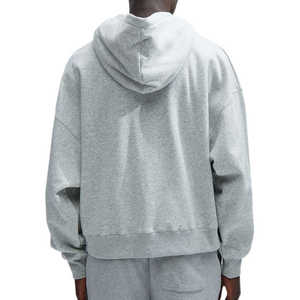 Pull à capuche zippé avec logo personnalisé de haute qualité meilleurs sweats à capuche courts à épaules tombantes pour hommes usine de sweats à capuche épais à fermeture éclair complète - Product Image 6