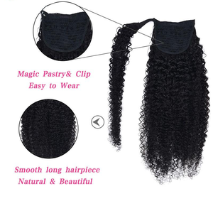 Coletas de pelo sintético para mujer, extensiones de cabello con cordón para <span class=keywords><strong>cola</strong></span> de caballo, para envolver cabello liso - Product Image 6