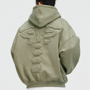 Sweat à capuche imprimé en relief personnalisé avec logo 3D pour la mode ou l'image de marque promotionnelle - Product Image 3