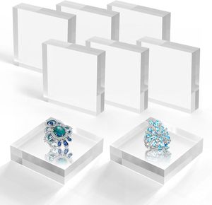 2025 elegante moderno al por mayor pequeño bloque de acrílico transparente soporte de exhibición de anillo de lujo para exhibición de joyería - Product Image 5