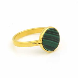 2025 haute qualité 18K plaqué or Malachite lunette solide 925 en argent Sterling éternité Vermeil fête femmes bague bijoux fins - Product Image 5