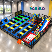 Équipement de parc de trampolines intérieur commercial, parcours ninja, fosse à mousse, mur d'escalade, enfants, adultes, solution clé en main OEM, Vabibo BC-15