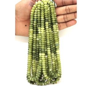 Perles de quartz vert olive : pierre précieuse ronde lisse AAA, 7-8 mm, brin de 15 pouces - Product Image 5