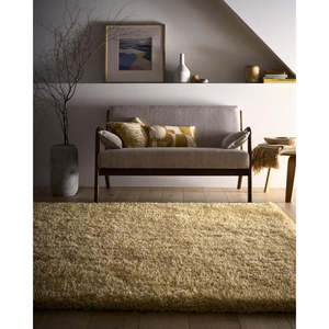 Alfombra Peluda Color Ocre Chicago de 9x12, Alfombra de Poliéster con Mechones para Sala de Estar - Product Image 3