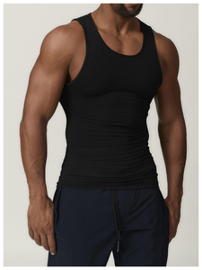 Men's Casual Sports Tank Top Embroidered Decoration Solid Running Training <b>Vest</b> Ribbed Sleeveless <b>Muscle</b> Fitness Knitted Weaving - Product Image 4