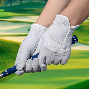 Gants de golf en cuir Cabretta pour droitier de haute qualité pour hommes Logo personnalisé Nouveau design avec cuir blanc pour le sport - Product Image 4