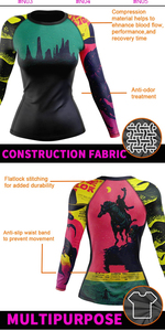 เสื้อรัชการ์ดสำหรับผู้หญิง MMA แบบนุ่มสำหรับยกน้ำหนักแบบแห้งเร็วออกแบบได้ตามต้องการ - Product Image 4