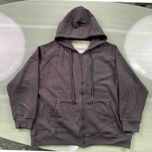 Sweat-shirts à capuche surdimensionnés pour hommes, qualité supérieure, hiver, grande taille, OEM, double couche, 100% coton, molleton, logo personnalisé - Product Image 2