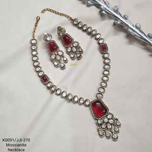 Ensemble collier et boucles d'oreilles Kundan Moissanite rubis de qualité supérieure bijoux de mode - Product Image 4