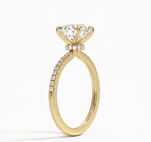 Anillo de Compromiso con Diamante de Corte Brillante Redondo, Clásico para Mujer, Diamantes Cultivados en Laboratorio - Product Image 3