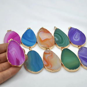 20To25MM aproximadamente Sardonyx azul Rosa malaquita labradorita piedra preciosa 925 colgante de plata esterlina galvanizado conjunto colgante joyería - Product Image 4