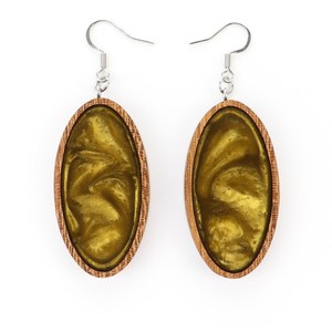 Pendientes de resina y madera de diseño de lujo a precio al por mayor Pendientes de resina de moda para mujer Pendientes de la mejor calidad para joyería - Product Image 5