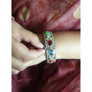 Openable <b>Kada</b> Multi-Stone Kundan Polki Fashion Bangles - Product Image 1