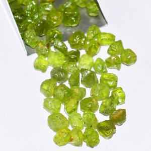 August birthstone Peridot พลอยหยาบ8-10มม. อัญมณีดิบหลวมสำหรับการทำเครื่องประดับคุณภาพระดับพรีเมียม - Product Image 3