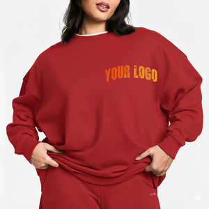 Customized Women Oversized Long Knitted Sweatshirt Soft Touch Fleece Casual Warm Pullover Baggy Trendy <b>Winter</b> <b>Top</b> - Product Image 4