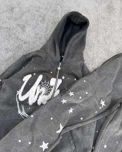 ชุดวอร์มแนวสตรีทฮิปฮอปชุดวิ่งมีฮู้ดขนาดใหญ่พิเศษขายส่งโลโก้ตามสั่งผู้ผลิตเครื่องแต่งกายแฟชั่น - Product Image 5