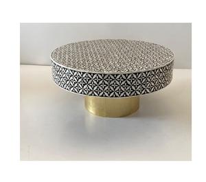 Taburete de mesa de centro sólido de forma redonda de alta calidad en incrustaciones de hueso fiestas interiores sala de estar mesa de centro decorativa para el hogar - Product Image 1