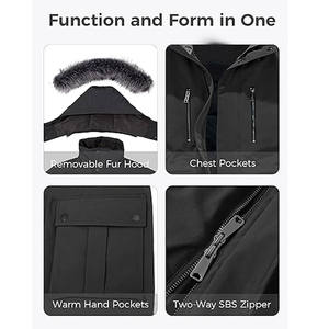 Nuevo diseño cortavientos de piel con capucha Parkas chaqueta personalizada de invierno cálido largo Parkas chaquetas para hombres - Product Image 5