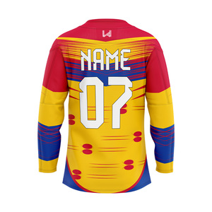 Camisetas de Hockey sobre Hielo Personalizadas con Transferencia de Calor, 100% Poliéster, para Adultos, Unisex, Elásticas en Cuatro Direcciones, con Logotipo y Nombres de Equipo Personalizados - Product Image 2