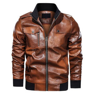 Chaqueta de cuero cálida de invierno transpirable para hombre, chaqueta de cuero informal para hombre a precio razonable - Product Image 1