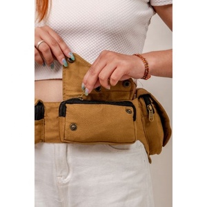 Sac banane vintage unisexe en coton imperméable, avec fermeture éclair, motif coloré, personnalisable, pour hommes et femmes - Product Image 3