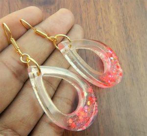 Pendientes de pétalos de resina, diseño Floral romántico, pendientes de cristal de resina, regalo hecho a mano brillante, conjunto de pendientes de resina - Product Image 3