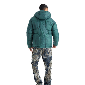<b>Men's</b> Heavyweight Custom <b>Pullover</b> Puffer Jacket High Quality Stylish Plain Winter Nylon Hood Plus Size Stand Collar Zipper - Product Image 4
