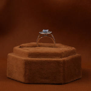 แหวนเพชรสองชั้นทรงกลมทรงกลมสำหรับปลูกในแล็บแหวนหมั้นหมายครึ่งครึ่งวงได้รับการรับรอง IGI - Product Image 5